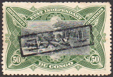 Belgian Congo Belge 50c Mols train on bridge